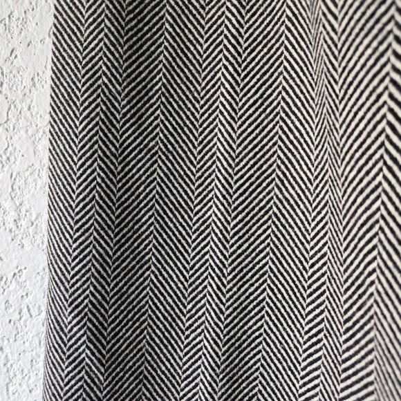 Laurèl 26 Wool Wide-Leg Pants Chevron Grey High Waist Trousers - Picture 6 of 9